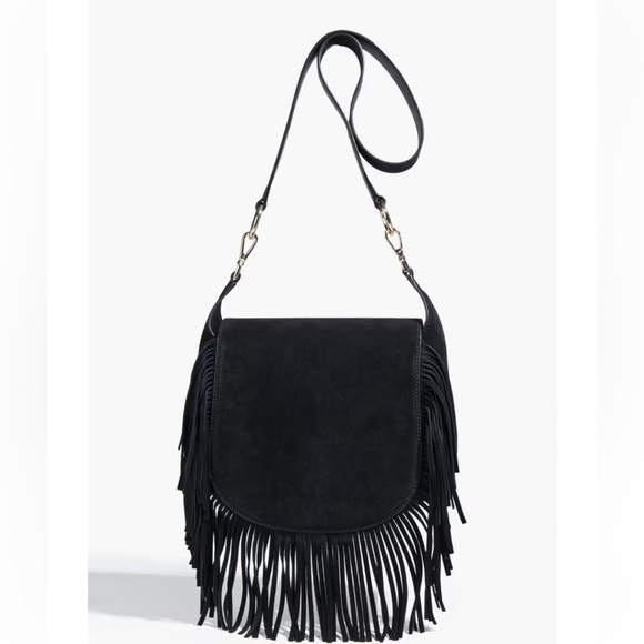 Maje leather and suade gypsy fringe bag - Picture 4 of 7